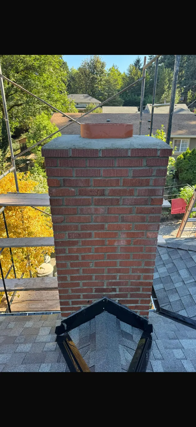 Deteriorated Brick & Crown → New Cap, Crown, Sealed & Flashed after