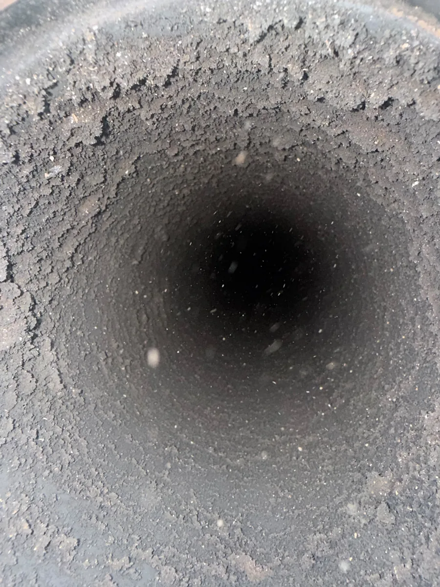 Creosote Buildup Removed — Same Flue before