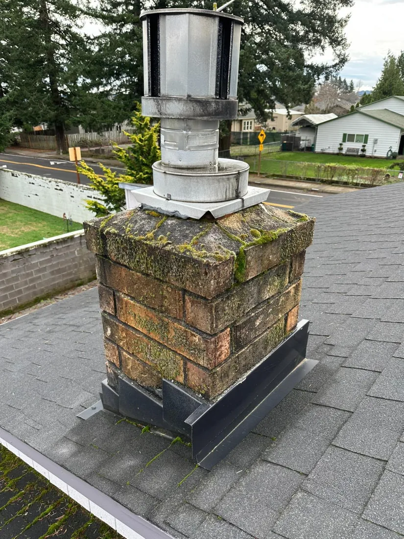 Moss-Covered Crown → Rebuilt Crown, New Cap & Flashing before
